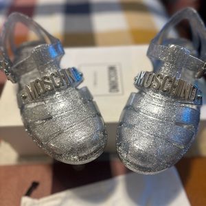 Silver Glitter Moschino Sandals - Never Been Worn!